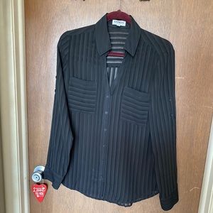 Stripped sheer blouse